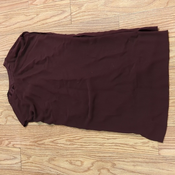 Vince chocolate brown sleeveless shift dress, fully lined with side-slit hem, L - Picture 4 of 5